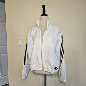 NWOT Adidas Women Sportswear Fit Training Jacket, White/Black size L